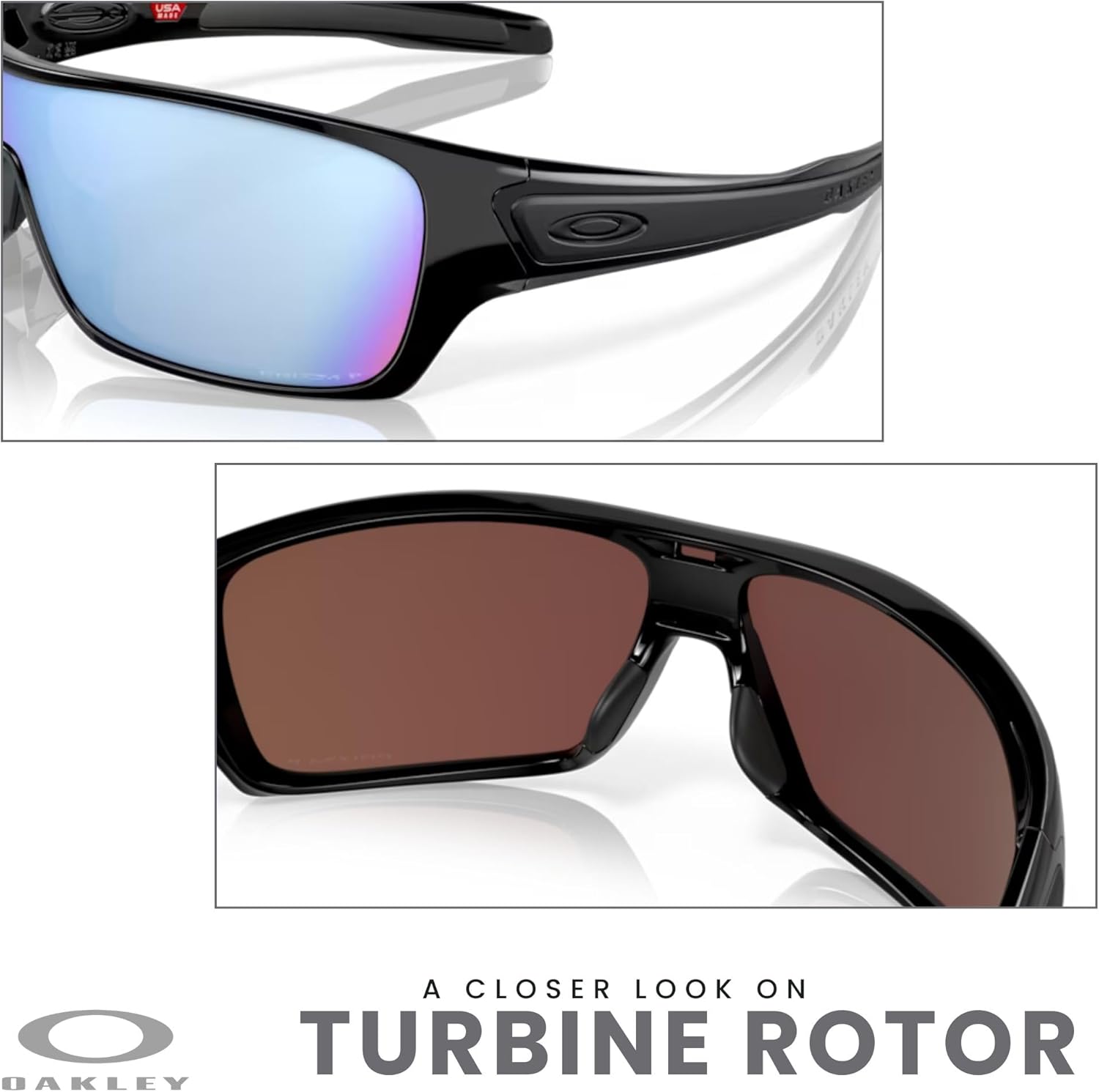 OAKLEY Turbine Rotor OO9307 Rectangle Sunglasses for Men+ Bundle Accessory Leash Kit, Microfiber Pouch