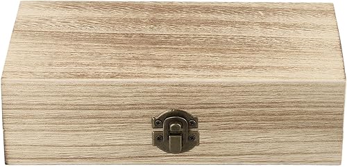 Miniatura 10 de Cajas de almacenamiento rectangulares de madera, caja de madera retro, caja de regalo abatible, cajas de regalo de madera rústica, para aficiones de