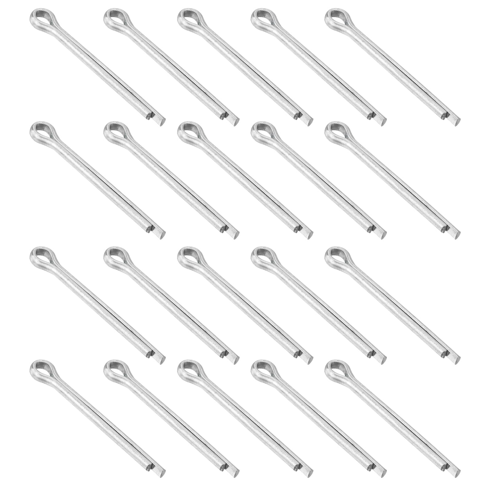 sourcing map 25Pcs 4mmx40mm Zinc-Plated Carbon Steel Cotter Pin, Split Pin Fastener Clips Split Cotter for Household Appliances, Sports Equipment, Car Mechanics Repair (White)