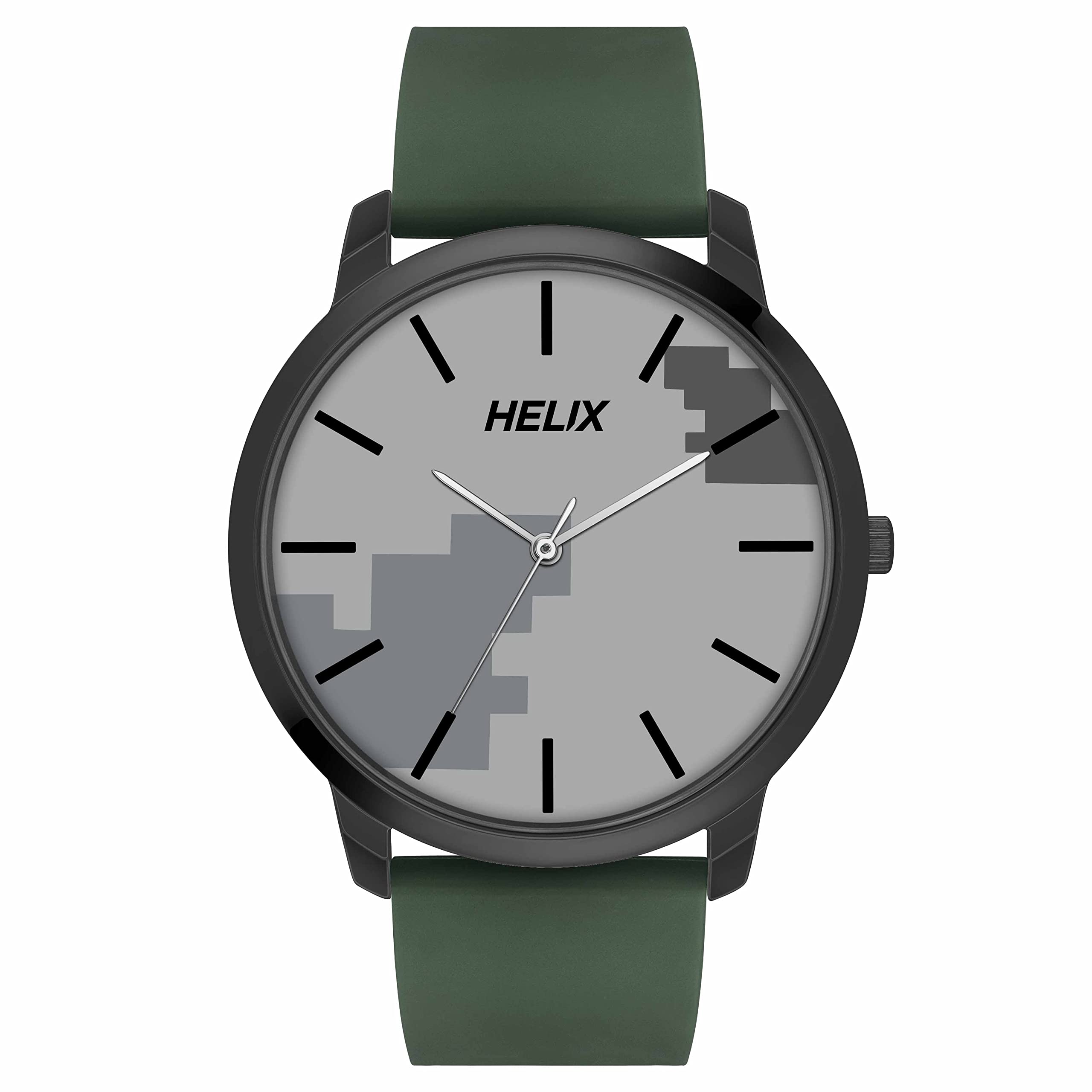 Helix by Timex Grey Round Analog Watches for Men | Quartz Movement Silicone Strap Men Watches | Upto 30 m Water Resistance with Buckle Closure | Gift for Men TW039HG19 (B0BQY5JRVF) Amazon Price History, Amazon Price Tracker