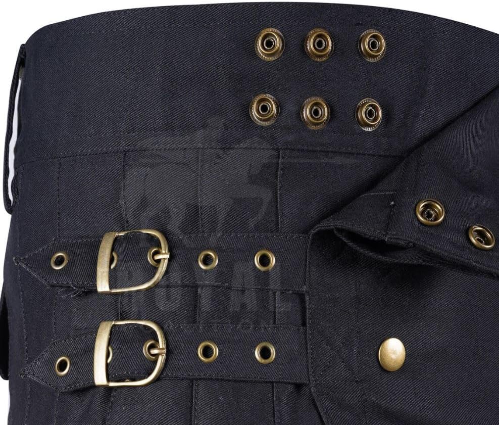 Men 's Black Cotton Utility Kilt - Image 3