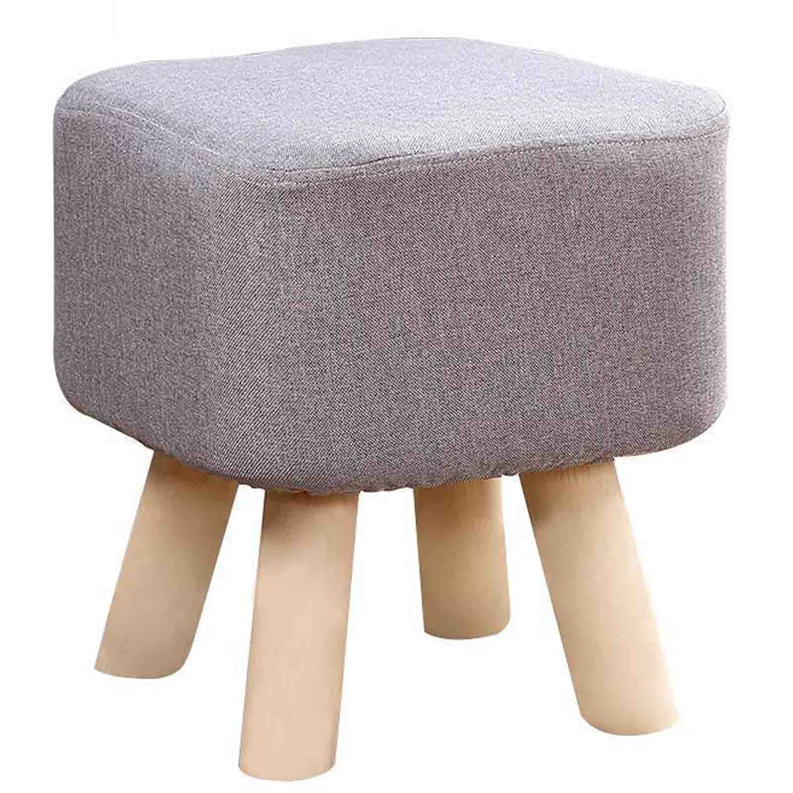 Tabouret en coton et lin dans l'entrée pour changer de chaussures