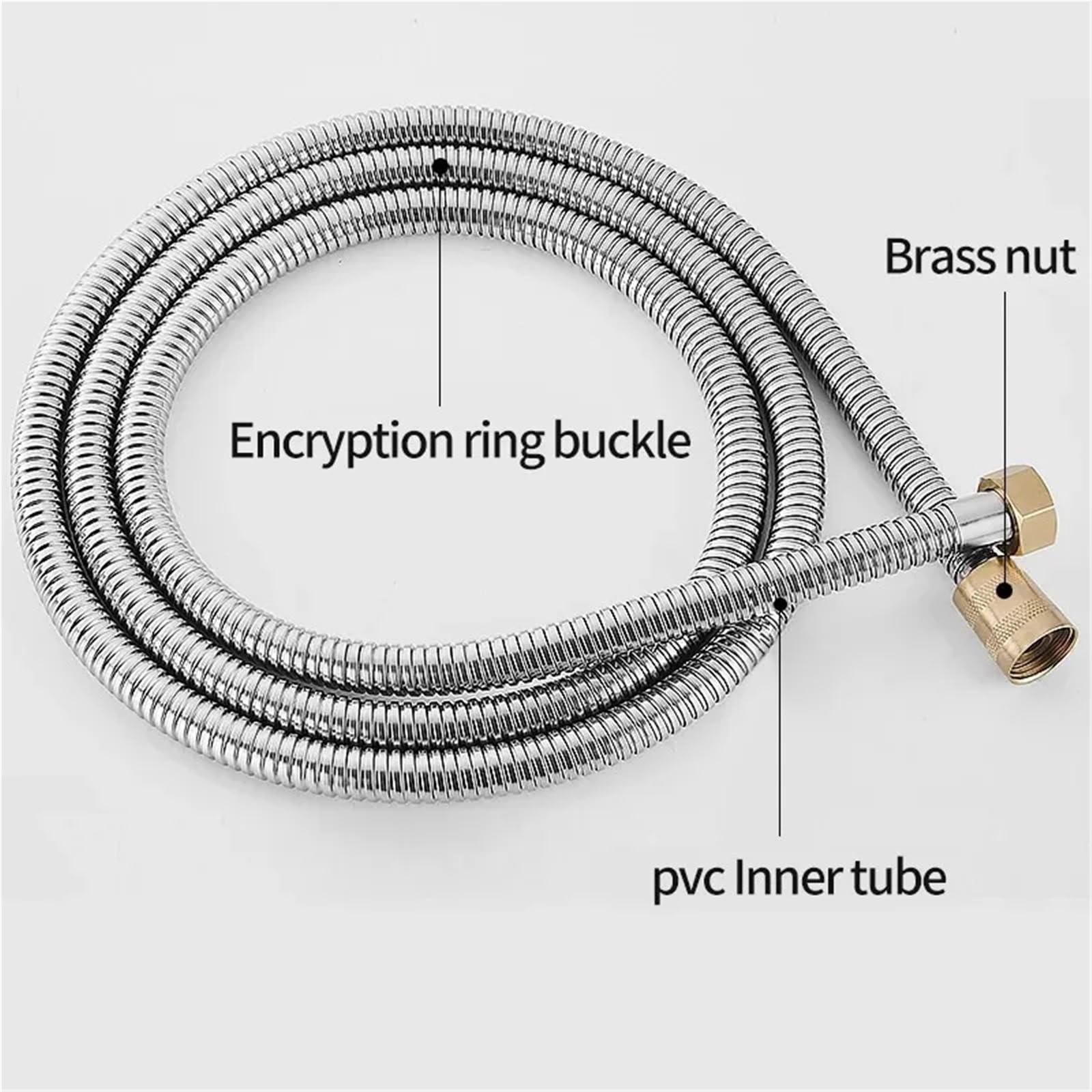 Manguera de ducha flexible de acero inoxidable y latón de 3,0 m, extensión de baño, tubo de fontanería, accesorios para una fácil instalación