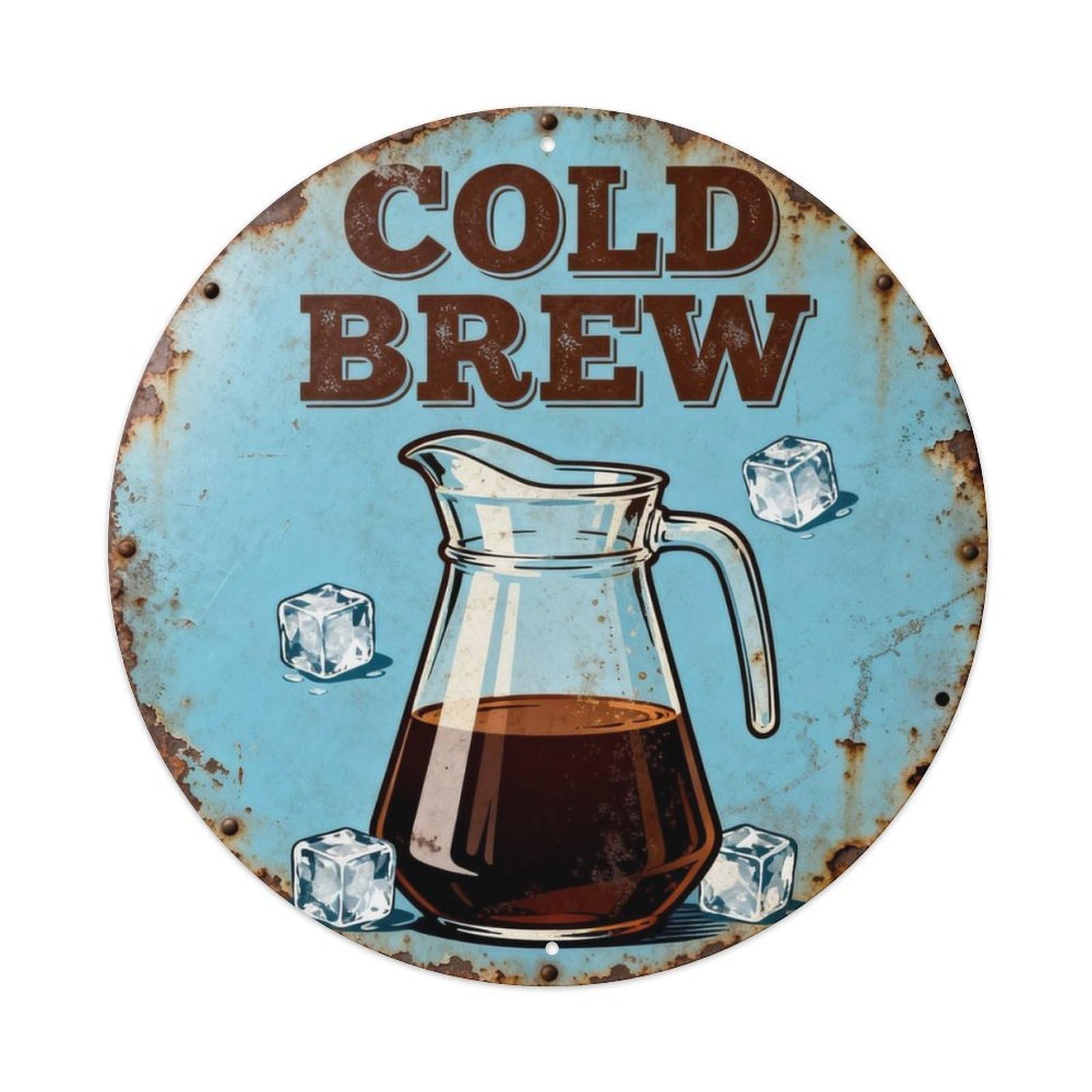 Cold Brew Metal Tin Sign Plaque