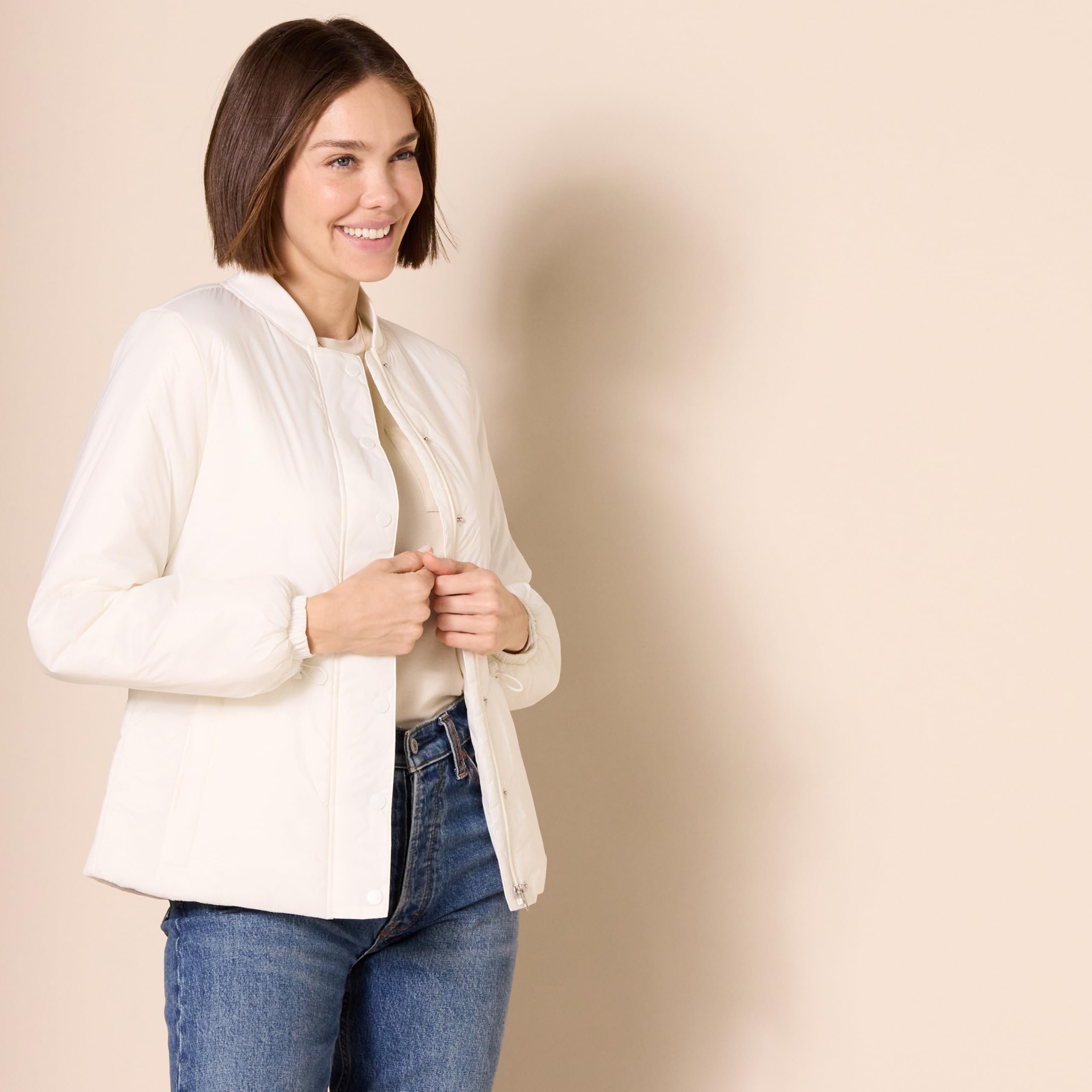Amazon Essentials Veste Bomber rembourrée à la Taille Femme