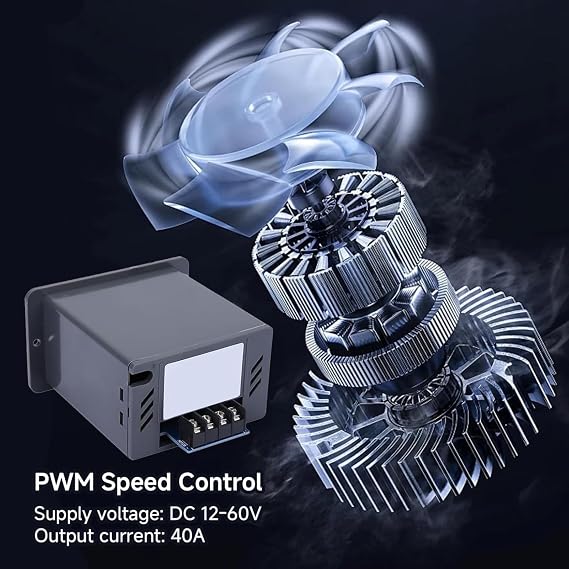 TICFOX Motor Speed Controller, DC12-60V 20A DC Brush Motor Speed Controller Forward/Reverse & Variable Speed Regulator Voltage Regulator for DIY & Industrial Use
