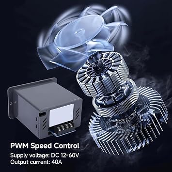 TICFOX Motor Speed Controller, DC12-60V 20A DC Brush Motor Speed Controller Forward/Reverse & Variable Speed Regulator Voltage Regulator for DIY & Industrial Use