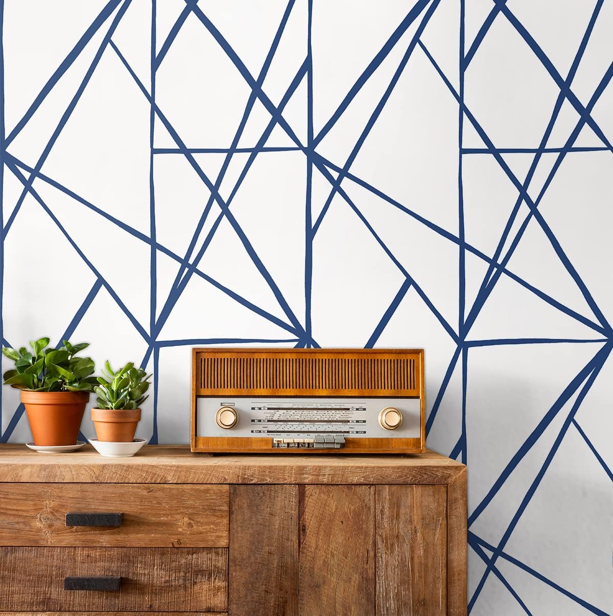 NextWall Quartz Geometric Peel and Stick Wallpaper (Navy Blue)