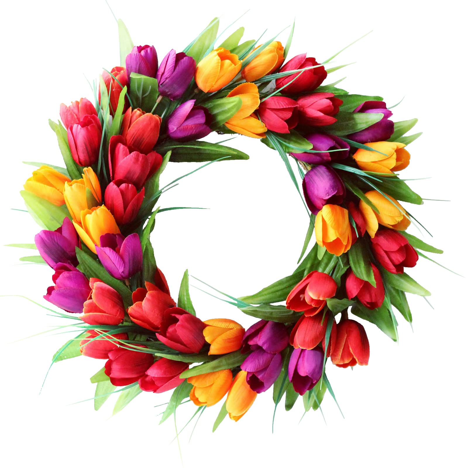 Spring Summer Wreath For Front Door; Bright Flowers Wreath; Spring Farmhouse Or Cottage Garden Décor; Housewarming Or Birthday Gift