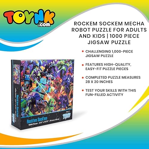 Miniatura 6 de Rockem Sockem Mecha Robot Puzzle  Difícil rompecabezas de 1000 piezas para adultos y niños  Desafiante rompecabezas interactivo para noche de juegos