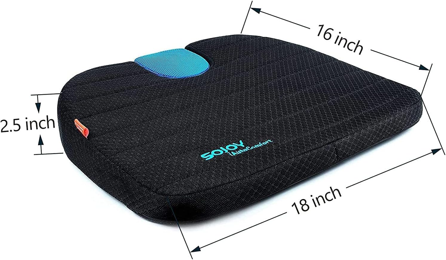 AUTOTRENDS Sojoy Brand Car Seat Cushion Wedge Driving Cushion for Long Sitting Portable Wedge Pillow for Hip, Tailbone, Coccyx, Sciatica (18.5 X 16 X 2.5 Inch), Black and Blue (SJ-AT-156-2) : Automotive