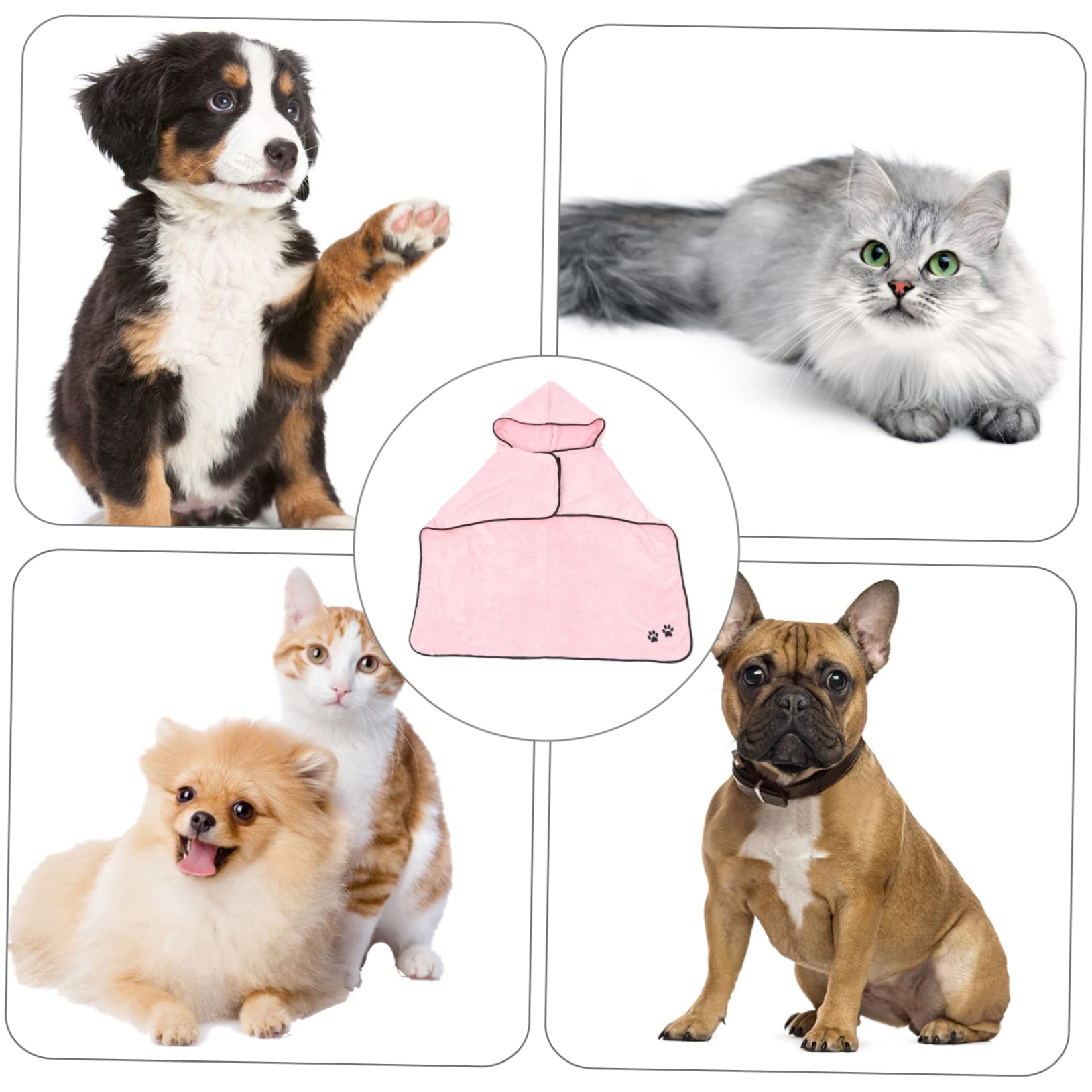 BESPORTBLE 2 Pièces Peignoir pour Animaux De Compagnie Serviette De Bain pour Chat Serviette De pour Chien Serviettes De Corps Serviettes pour Chien pour Sécher Les Chiens Serviettes De Bain