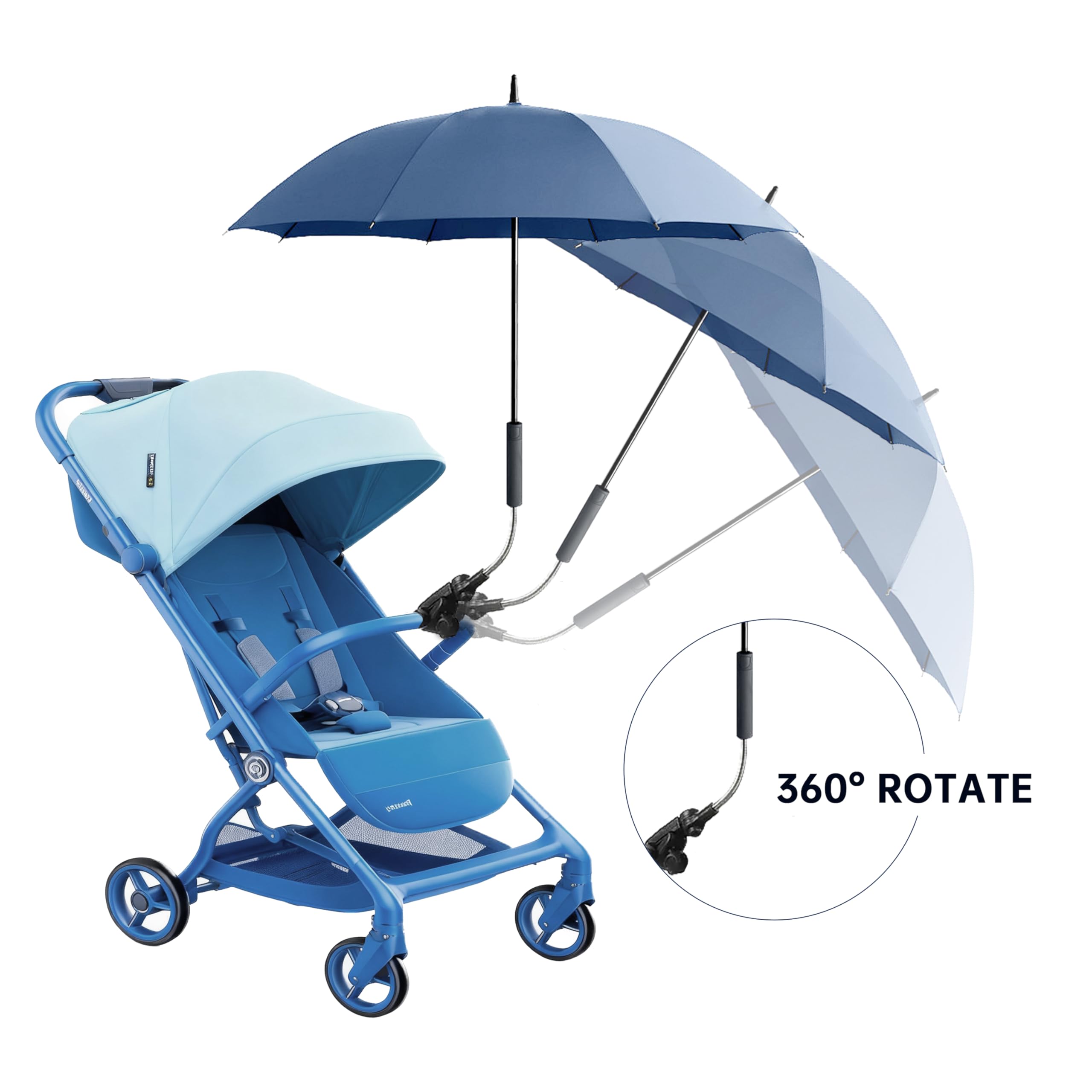 Alephnull Universal 2-in-1 Umbrella with Adapter: Pram Umbrella & Umbrella Compatible with All Models - Image 3