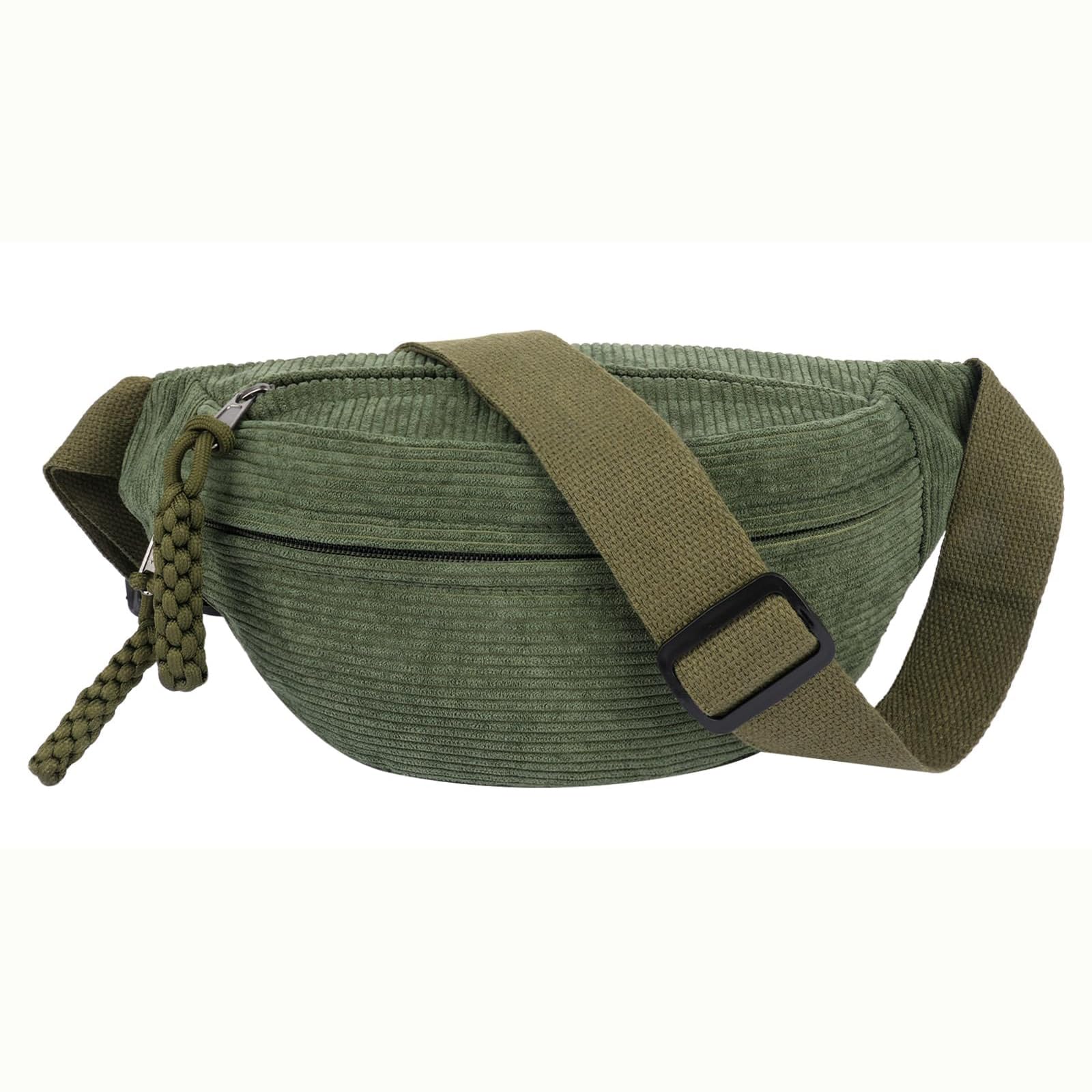 Cord Bauchtasche Damen - Verstellbare Hüfttasche Mit Mehreren Fächern