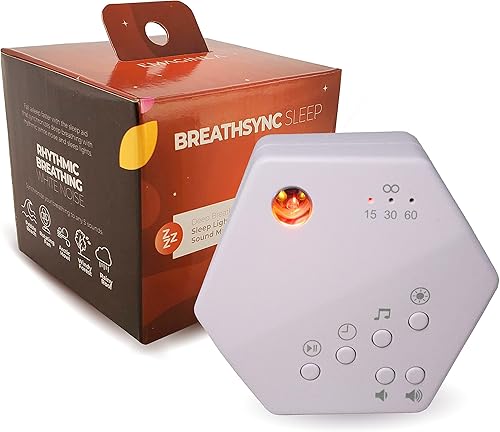 emagine A Breathsync - Máquina de luz y sonido para dormir, luz azul cero, proyector de luz ondulada, máquina de ejercicios de respiración, máquina