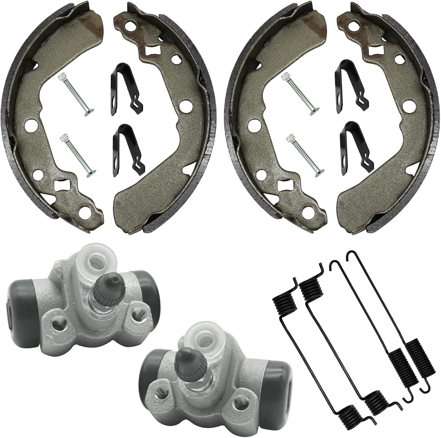 M MATI Front Brake Wheel Cylinders Shoes Springs Pins for Suzuki King Quad KingQuad 250 300 LT-4WD-X LT-F4WD-X LT-F300-F 54540-19B00 54540-19B10 54400-39840