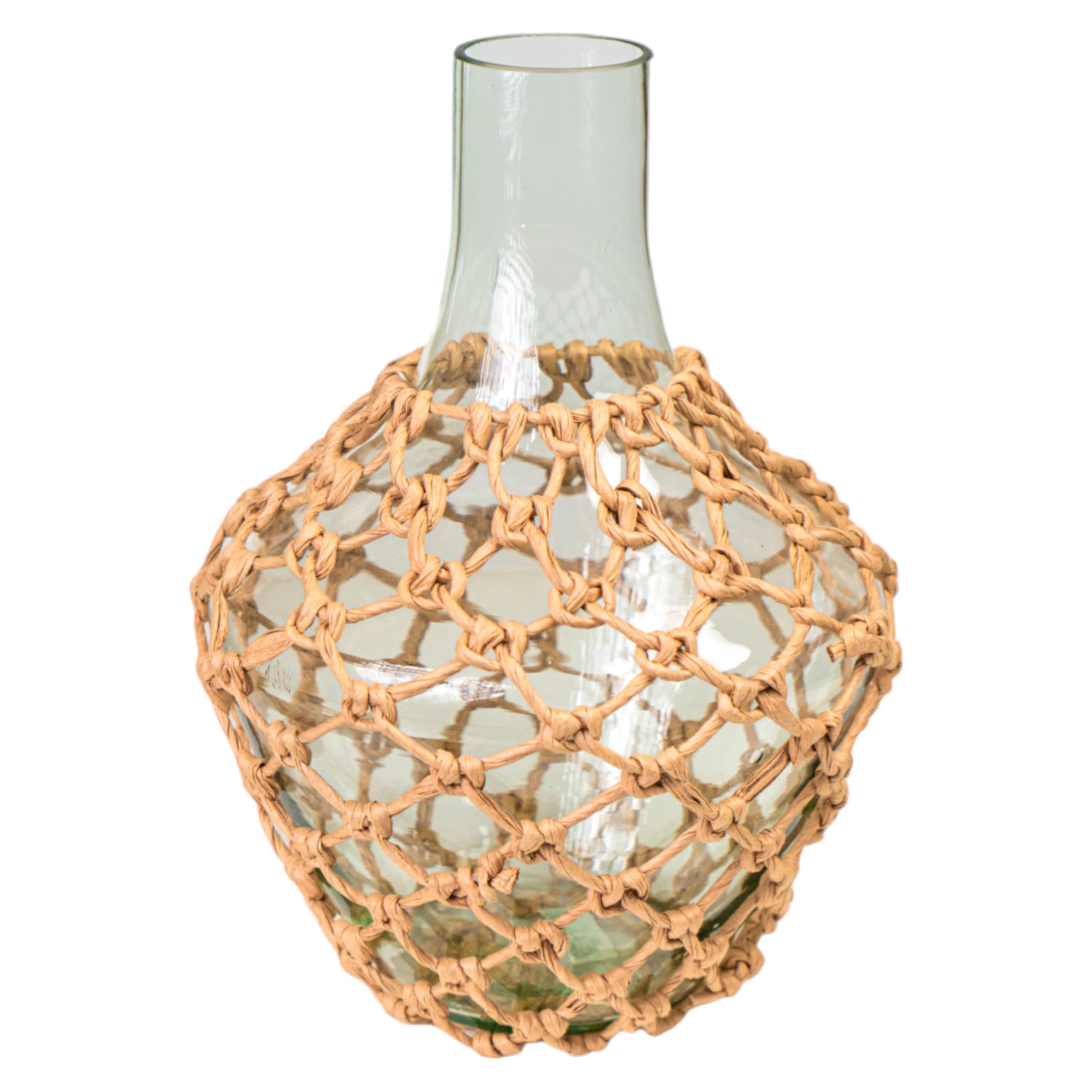 Bouteille en verre haut de gamme avec habillage corde artisanale