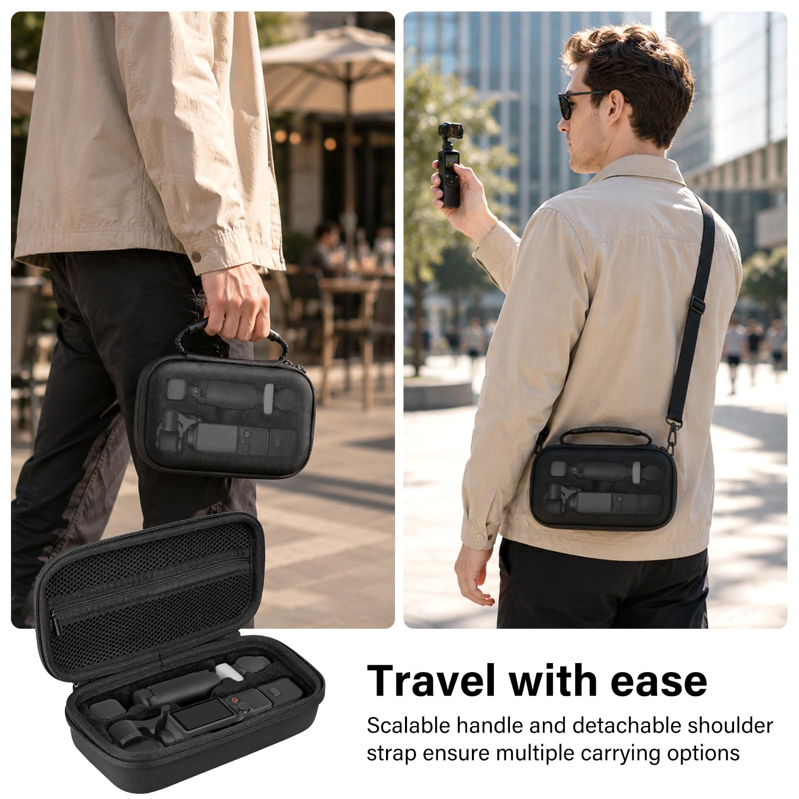 Custodia per DJI Osmo Pocket 4, Borsa da Trasporto per DJI Osmo Pocket 4 Combo Creator Accessori, per Viaggi e Riprese Outdoor, Vlogging