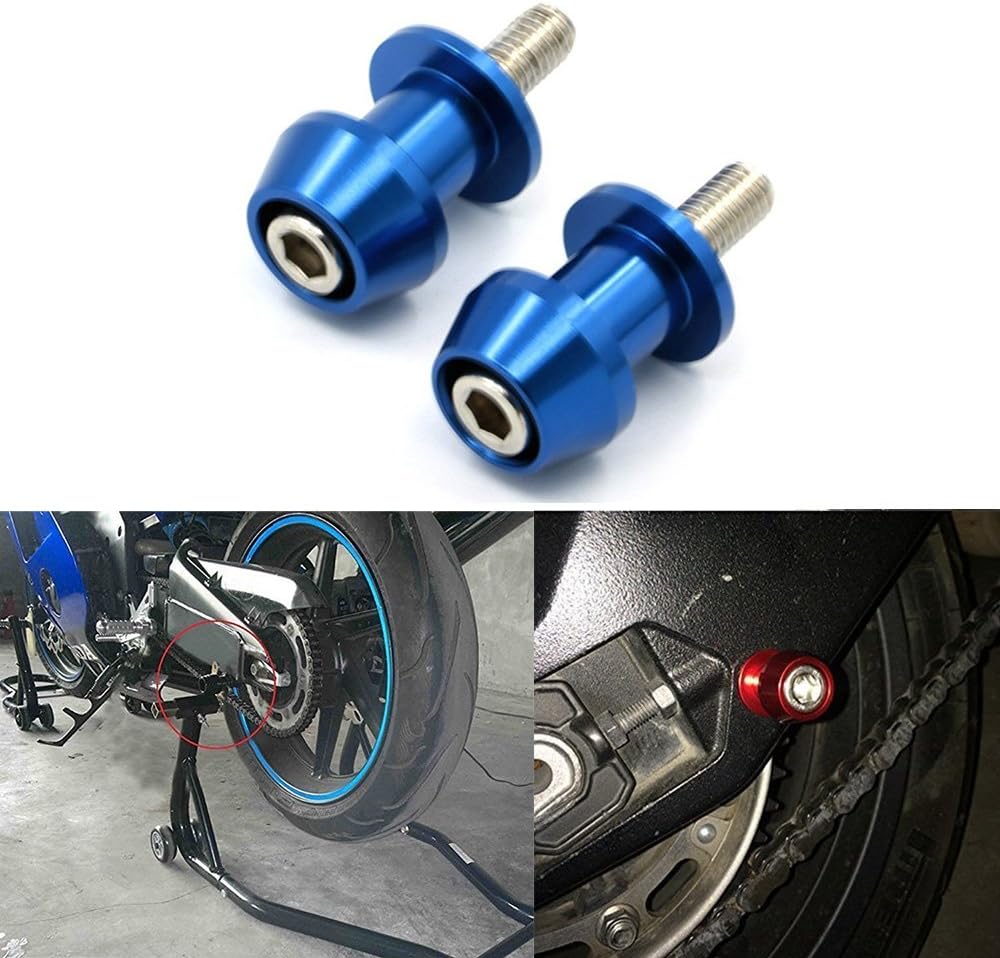 ViZe Motorcycle Spools Diabolos Sliders Stand Screws Support Screws (Blue, M10X1.5)