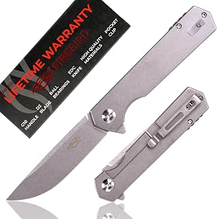 Firebird GANZO FH12-SS Pocket Folding Knife D2 Steel Blade All Steel Handle with Clip Outdoor Camping EDC Utility Pocket Knife (Grey)