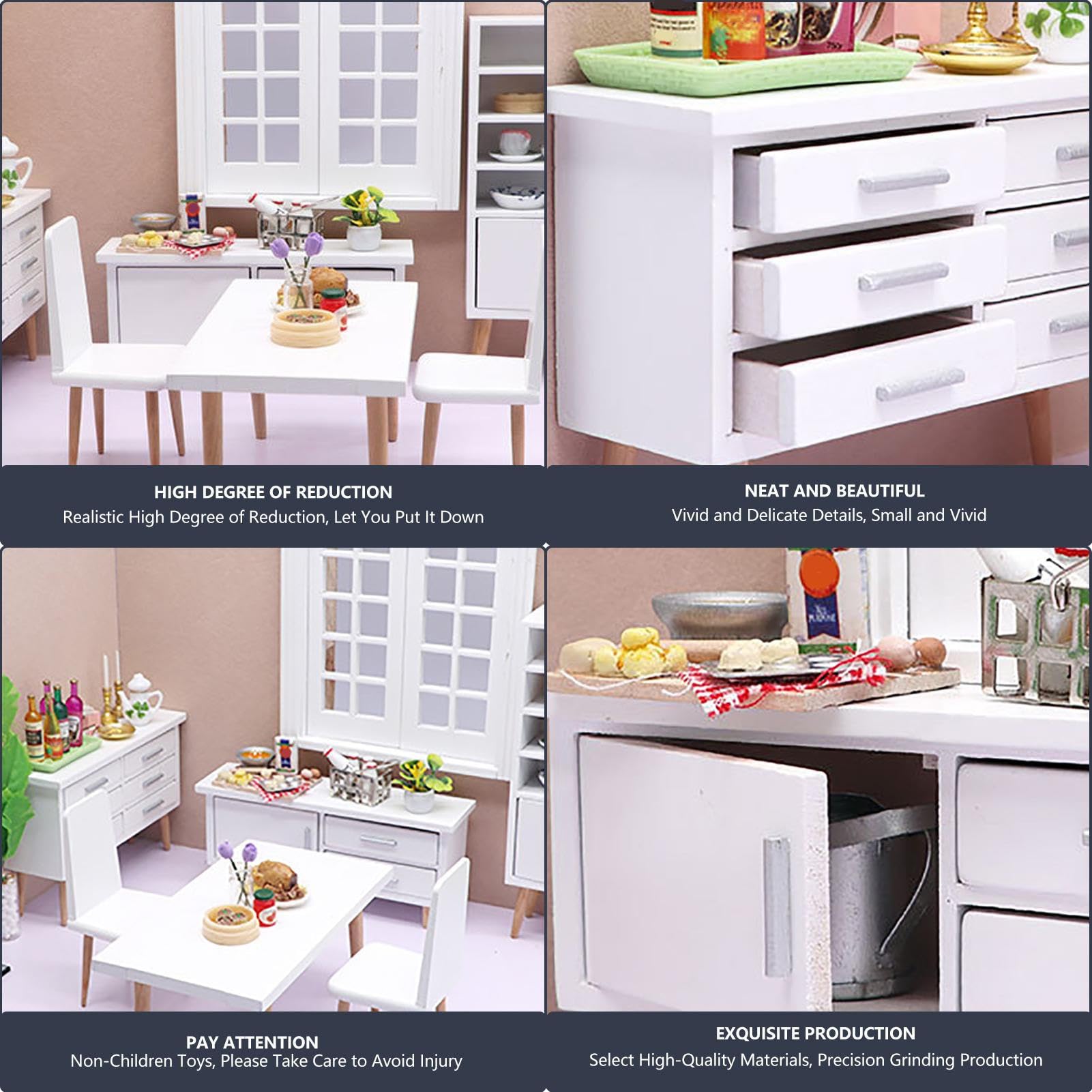 Set da cucina in miniatura, mobili da , costruzione in legno di