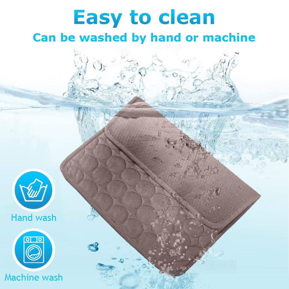 Cooling Pet Mat - Soft Foldable Dog Bed and Cat Cushion for Travel Camping, Summer - 100 x 70 cm Coffee, Coffee colour, XL - Image 4