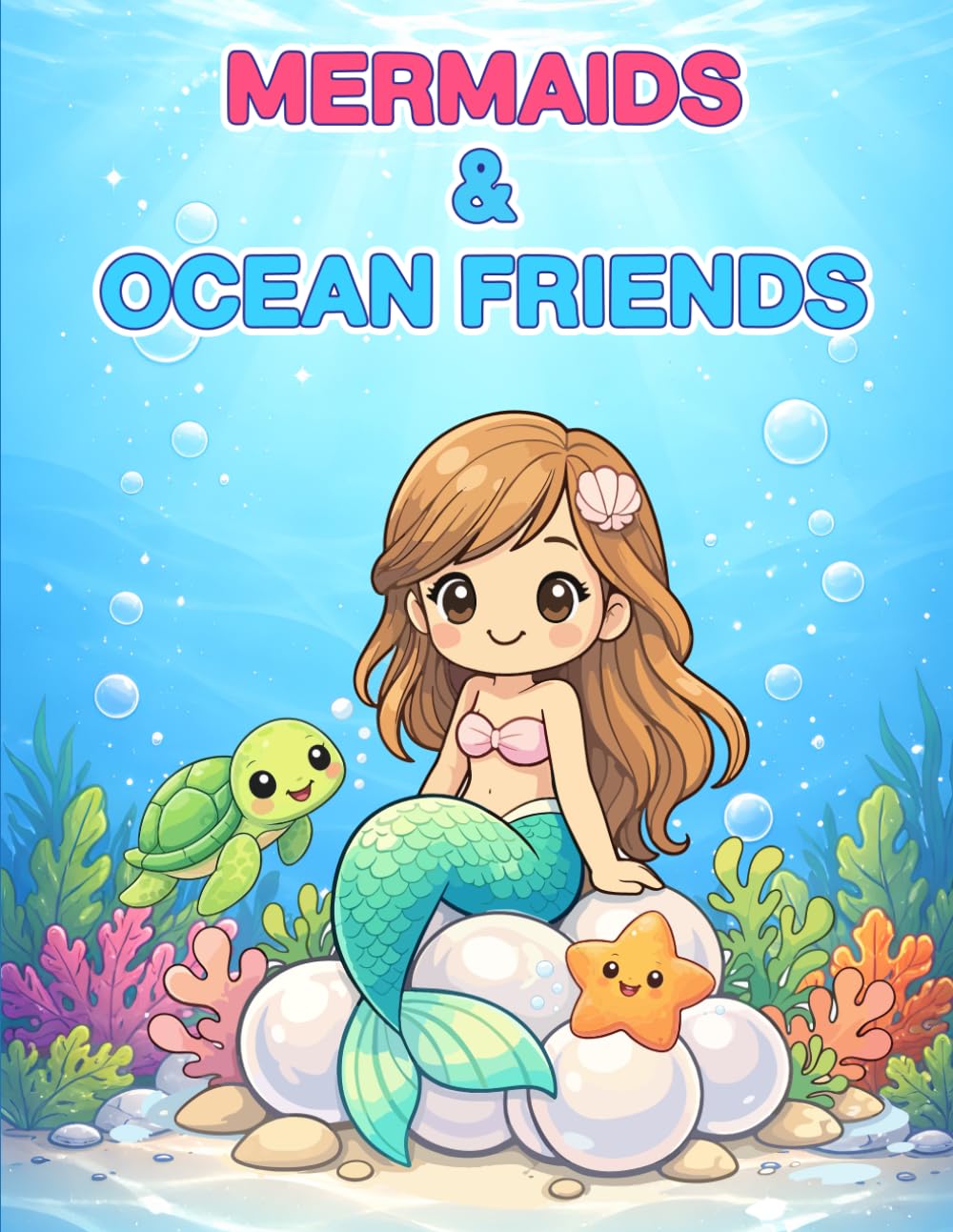 Mermaids & Ocean Friends: coloring book