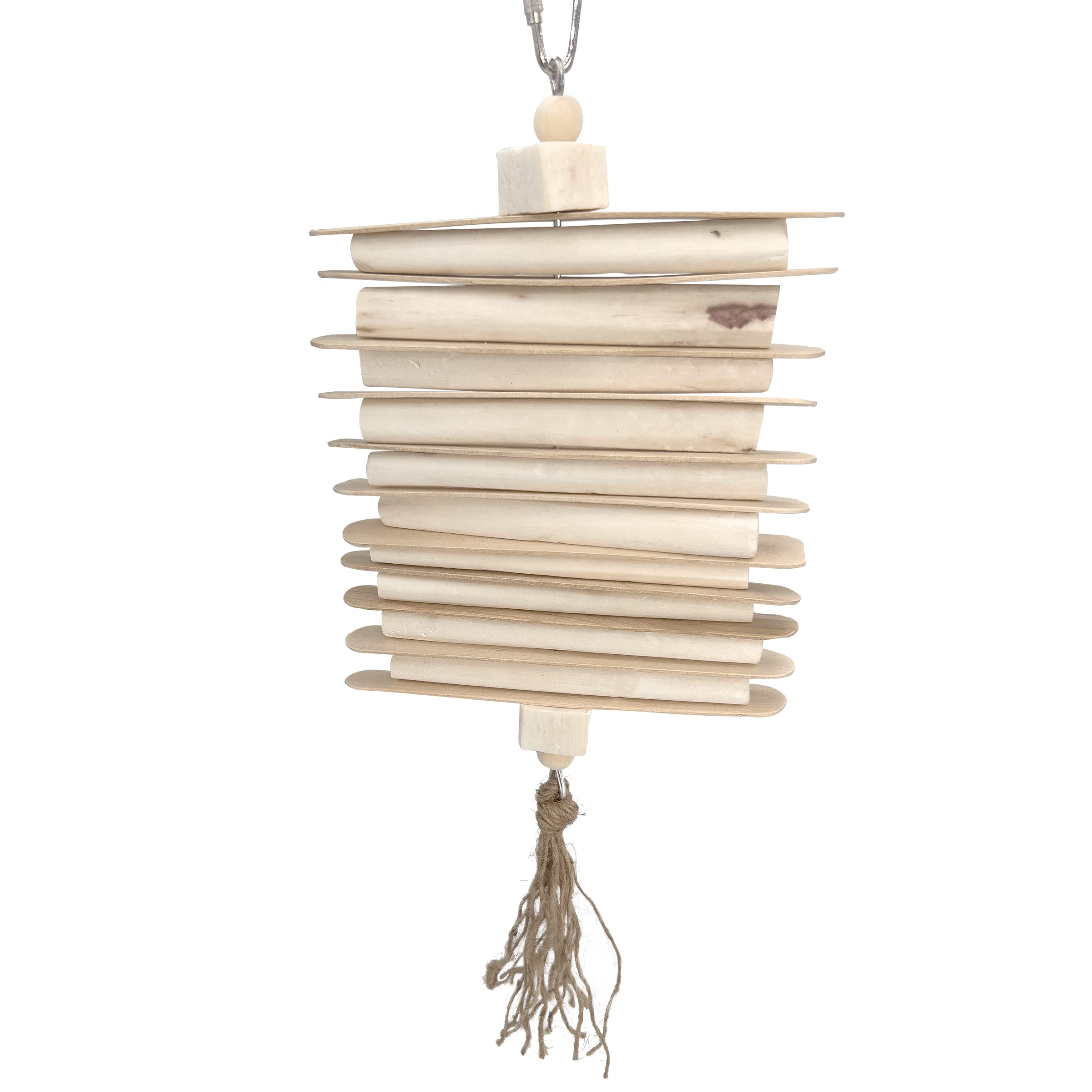 1116 Natural Sola Stick Stack - Handcrafted Hanging Bird cage Toy, Natural sola Wood Sticks, Natural Wooden Sticks, Parts can Turn Around Center, Chewing Fun for Small and Medium Size pet Birds