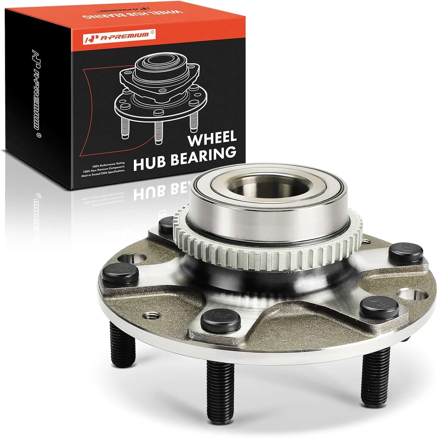 A-Premium Rear Wheel Bearing and Hub Assembly with AS Ring & 6-Lug Compatible with Kia Sedona 2006-2012, Sedona 2014 & Hyundai Entourage 2007-2009