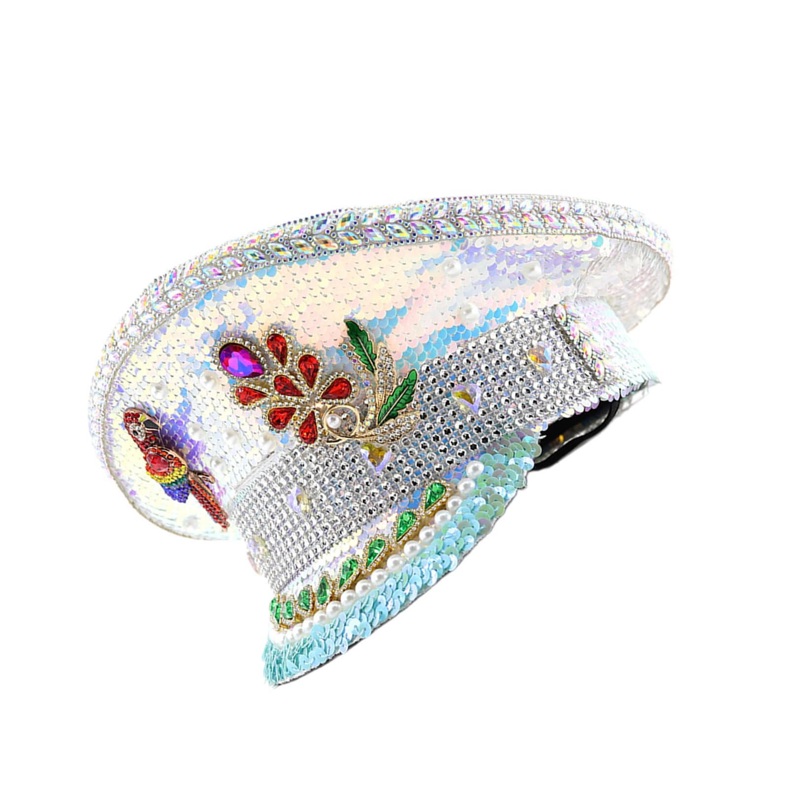 Brautduschhut für Maskerade, Rollenspiel, Pailletten, für Damen, Nachtclub, Kopfbedeckung, Bühnenrequisiten, Hüte, Braut, Hochzeit, Party, Kopfbedeckung