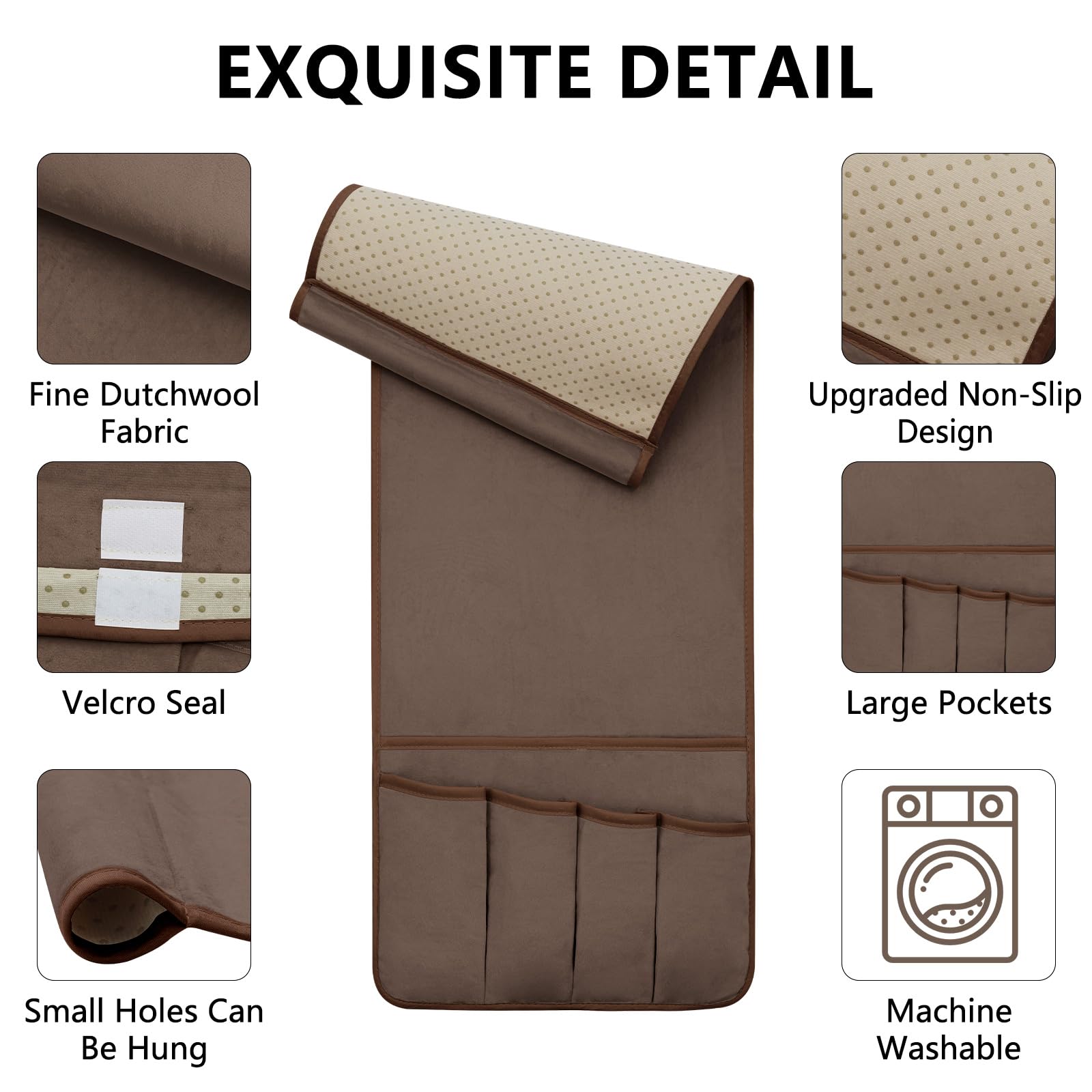 Couch armrest organizer in a living-room setting