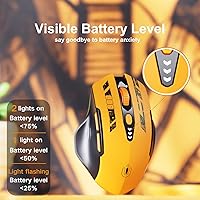 Vista 3 de Uineer Wireless Bluetooth Mouse,[Upgraded] Rechargeable Computer Mice (BT 5.0/4.0+2.4G Hz) with Visible Battery Level, 4 Adiustable DPl, Portable PC