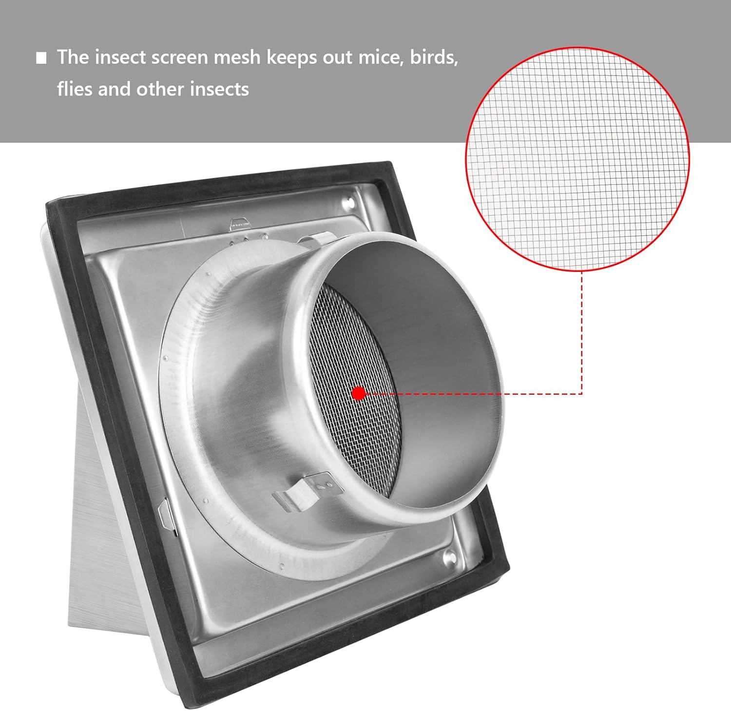 FRESH SPEED 4 Inch Dryer Vent Cover Outside Stainless Steel Wall Vent with Removable Cover and Insect Screen Mesh