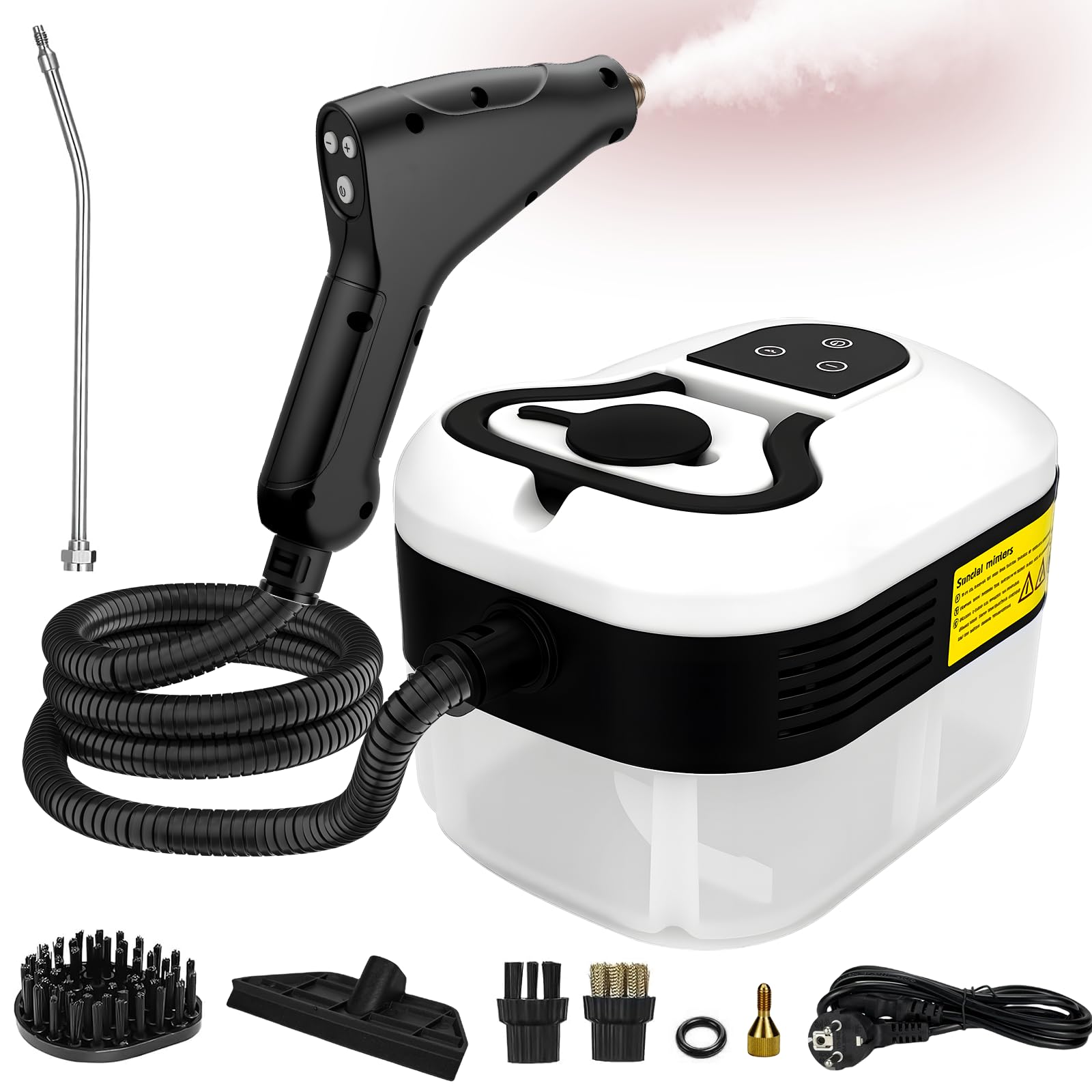 2500W Handheld-Dampfreiniger mit 3,5 Bar Druck – 1200ml Wassertank, 6 verstellbare Dampfstufen, 15s Aufheizzeit für Auto, Klimaanlage, Boden & Küche