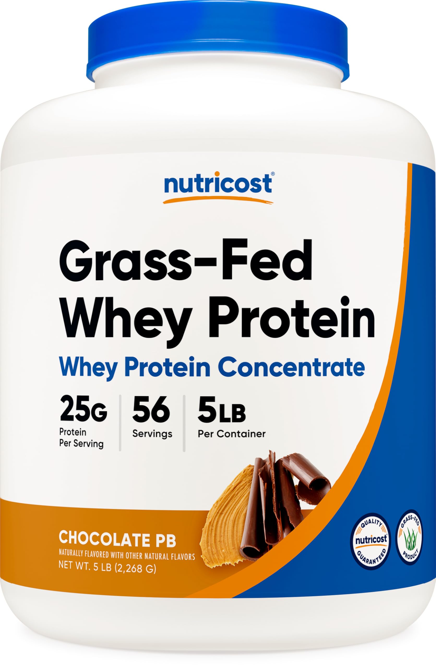 Nutricost Grass-Fed Whey Protein Concentrate (Chocolate Peanut Butter) 5LBS