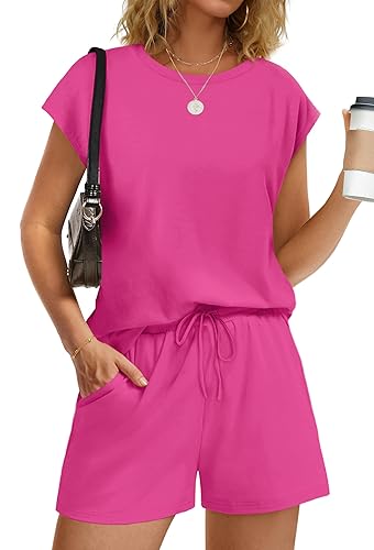 Two Piece Sets for Women Summer Crew Neck Lounge Short