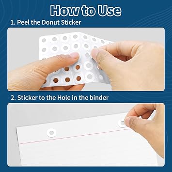 2500 Pcs White Hole Reinforcement Stickers, Round Self-Adhesive 0.25 Diameter Hole Labels for School Home Paper Sheet Binder