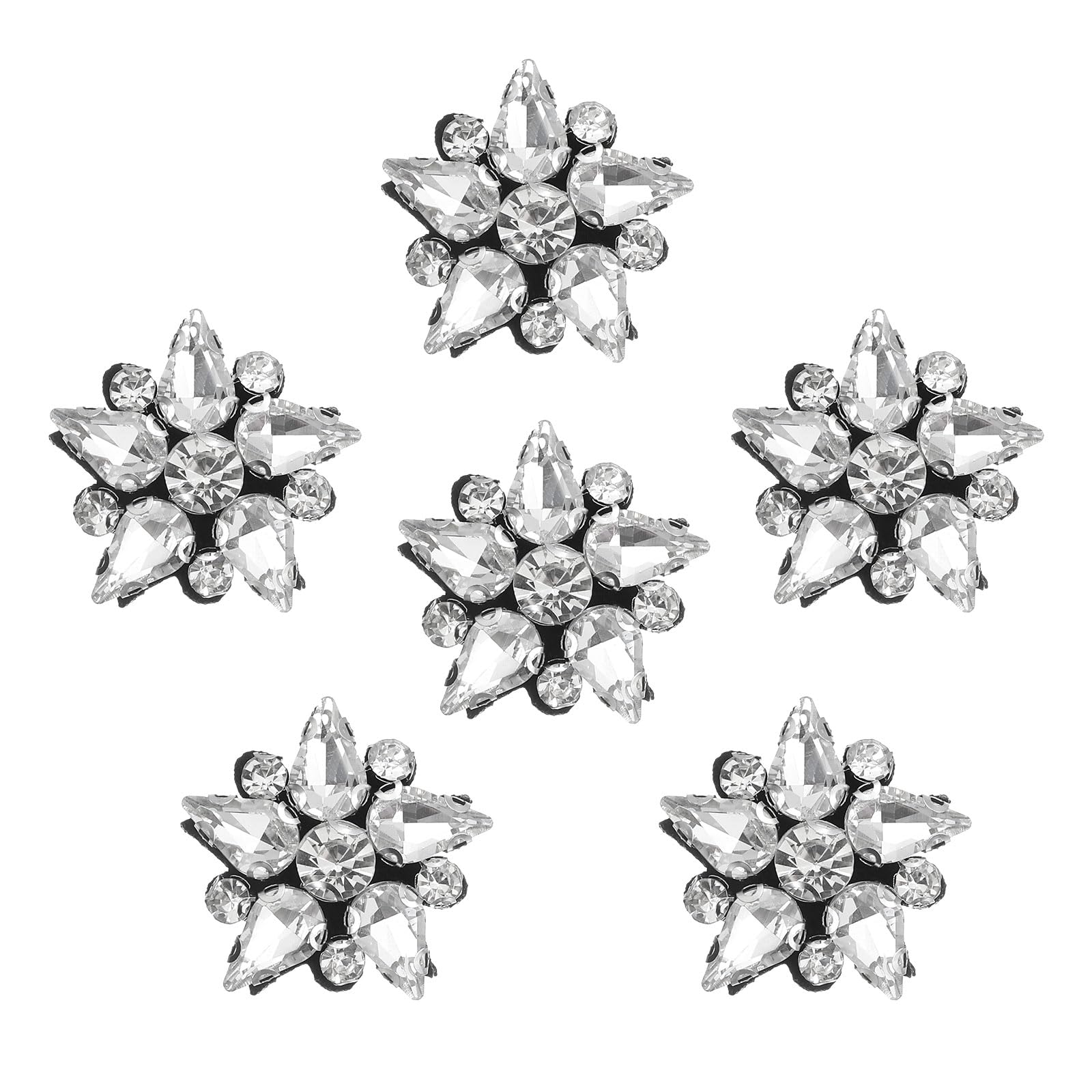Strass à coudre en cristal de verre uxcell lot de 8 écussons étoiles transparents haute brillance