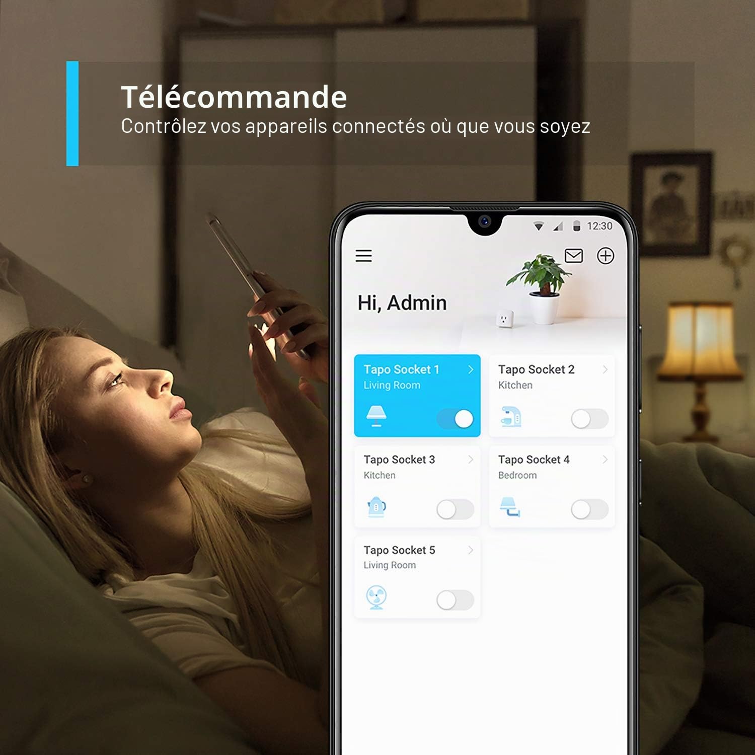 TP-Link – Lot de 4 prises Wi-Fi intelligentes Tapo P100, fonctionnent avec Amazon Alexa (Echo et Echo Dot), Google Home, interrupteur à distance avec minuterie, partage d'appareils, aucun hub requis