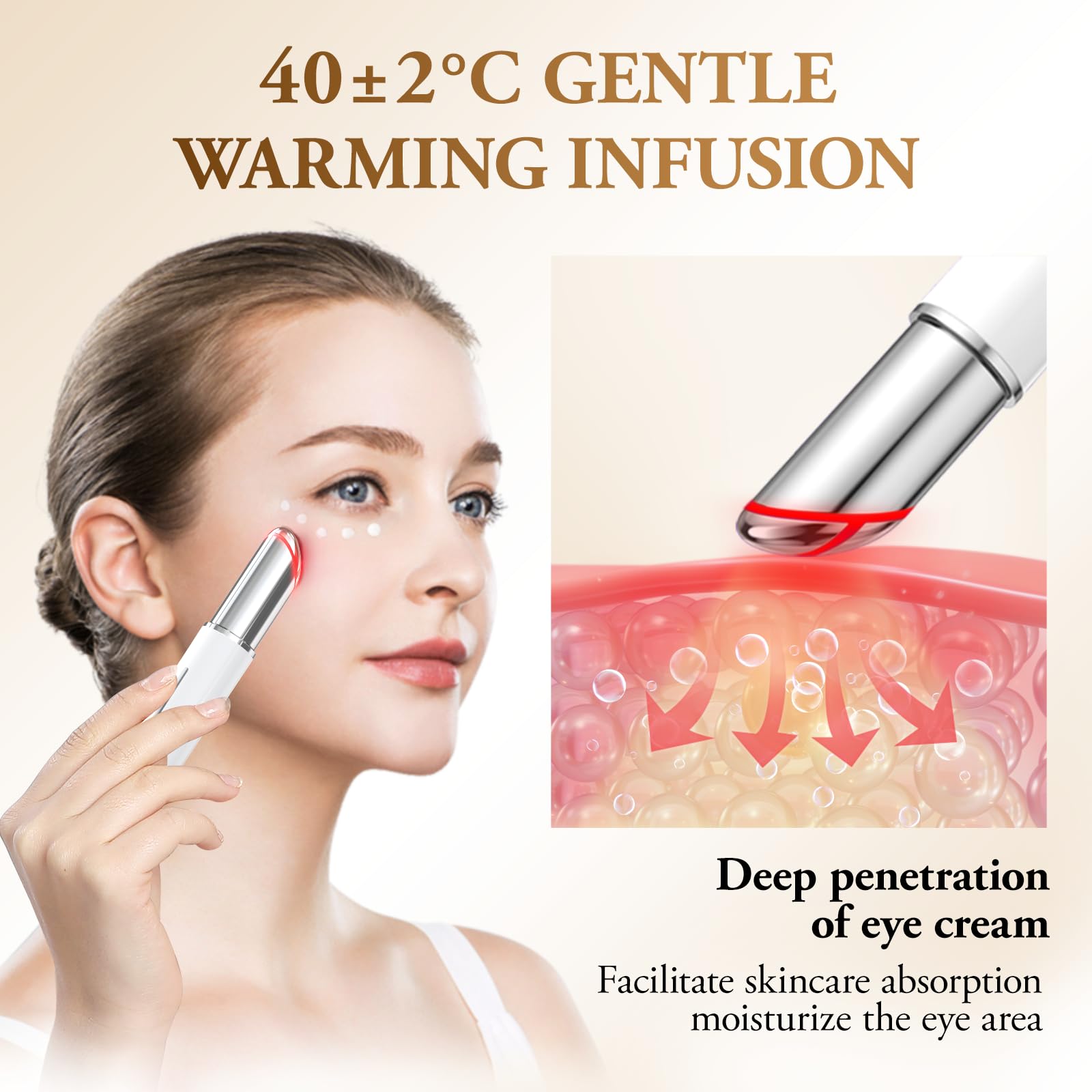 Augenmassagegerät,ANLAN 40±2℃ Gesichtsmassagegerät Eye Fresher Elektrisch EMS Gesicht Gerät LED Lichttherapie Facial Massager für augenringe entfernen,Face & Eye massager Anti Falten Anti Aging
