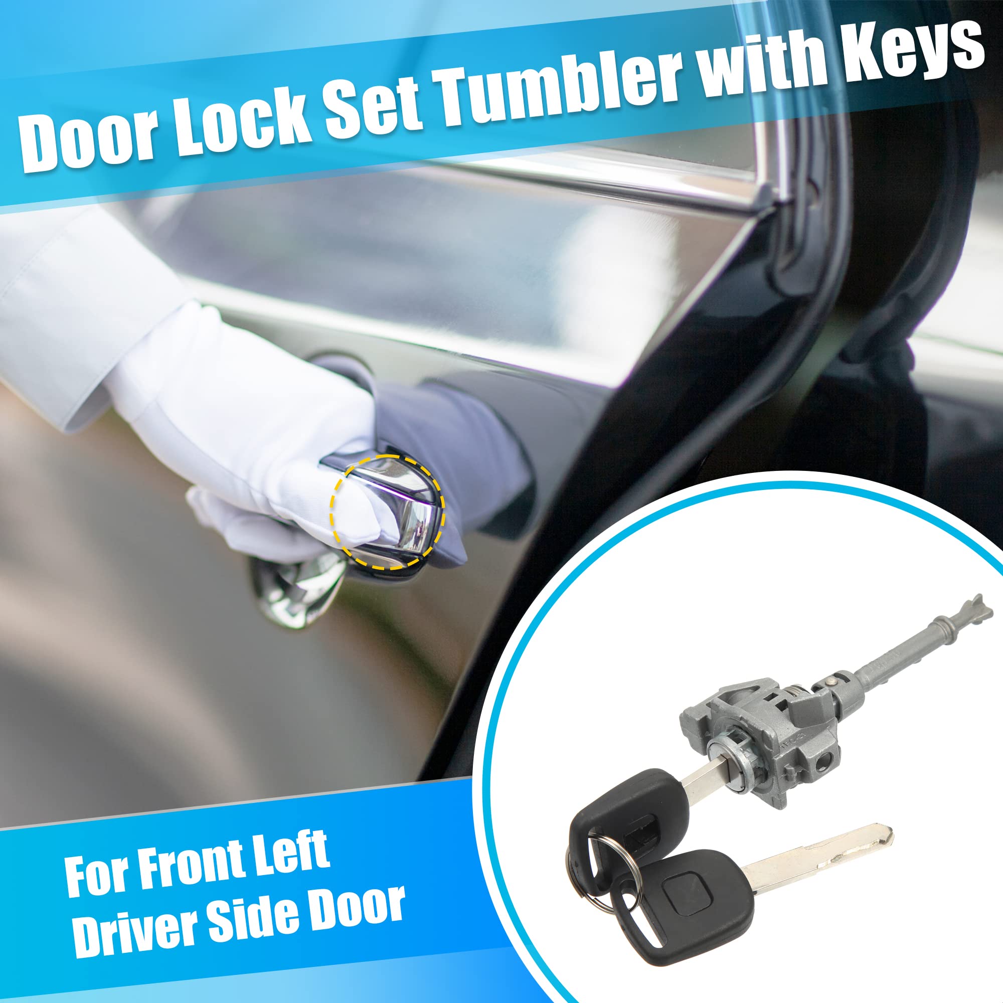Driver Side Front Door Lock Cylinder With 2 Keys – Fits Honda CR-V 2012-2016 – AUTOKING-US Direct Replacement