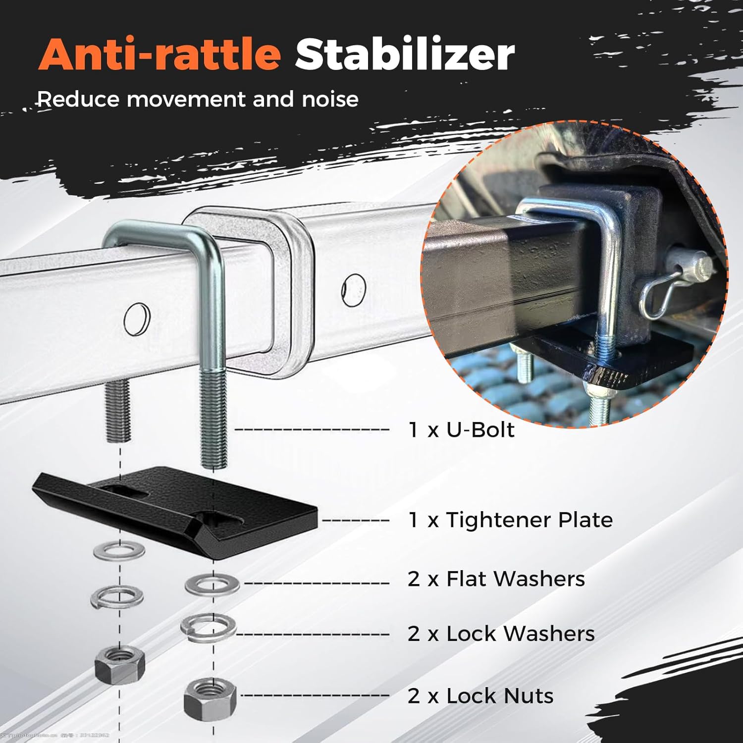 Truck Bed Extender, 2-in-1 Hitch Mount Extender with Stabilizer, Ratchet Straps, Flag & Reflective Tape, 750 lbs Capacity, Extension Rack for Kayak, Canoe, Ladder, Lumber & Long Pipes