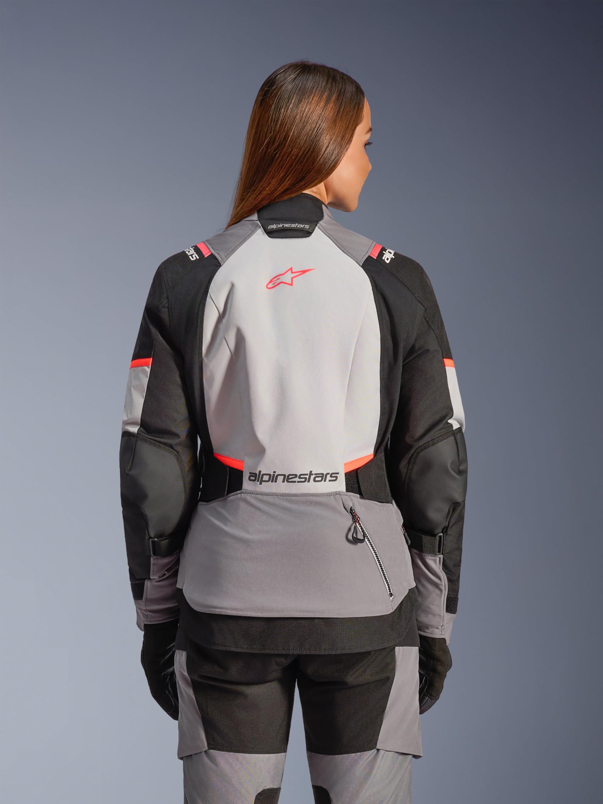 Alpinestars Stella Andes V4 Drystar imperméable dames moto textile veste, dunkelgrau/schwarz/orange, 3XL