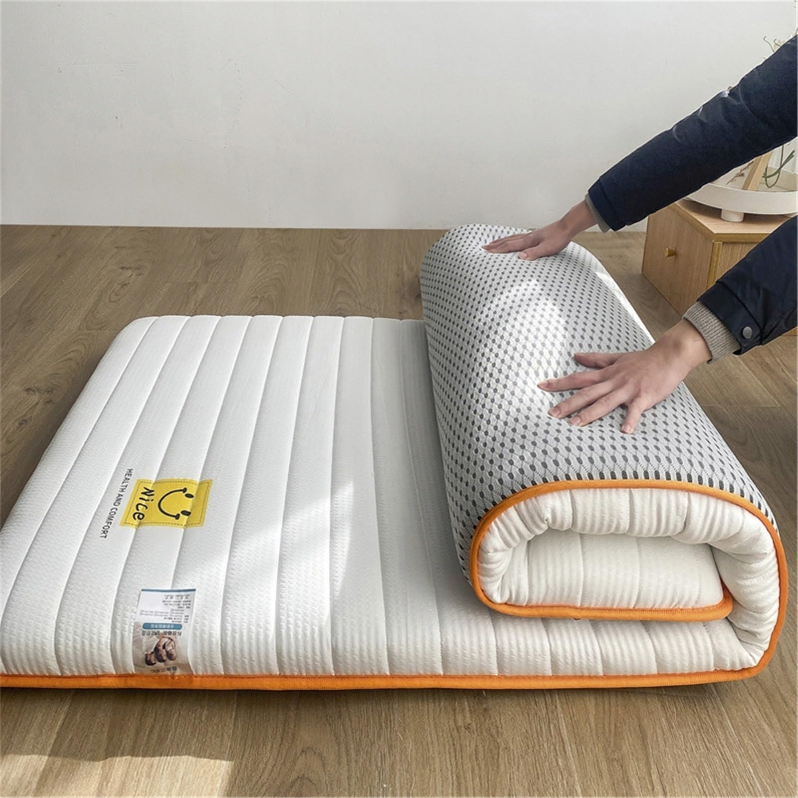 Gepolsterte Japanische Futon-Matratze,Klappbare Futonmatratze 8cm Dicke, Gemütliche und Warme Matratze, weich, atmungsaktiv, aufrollbar(02,100x200cm)