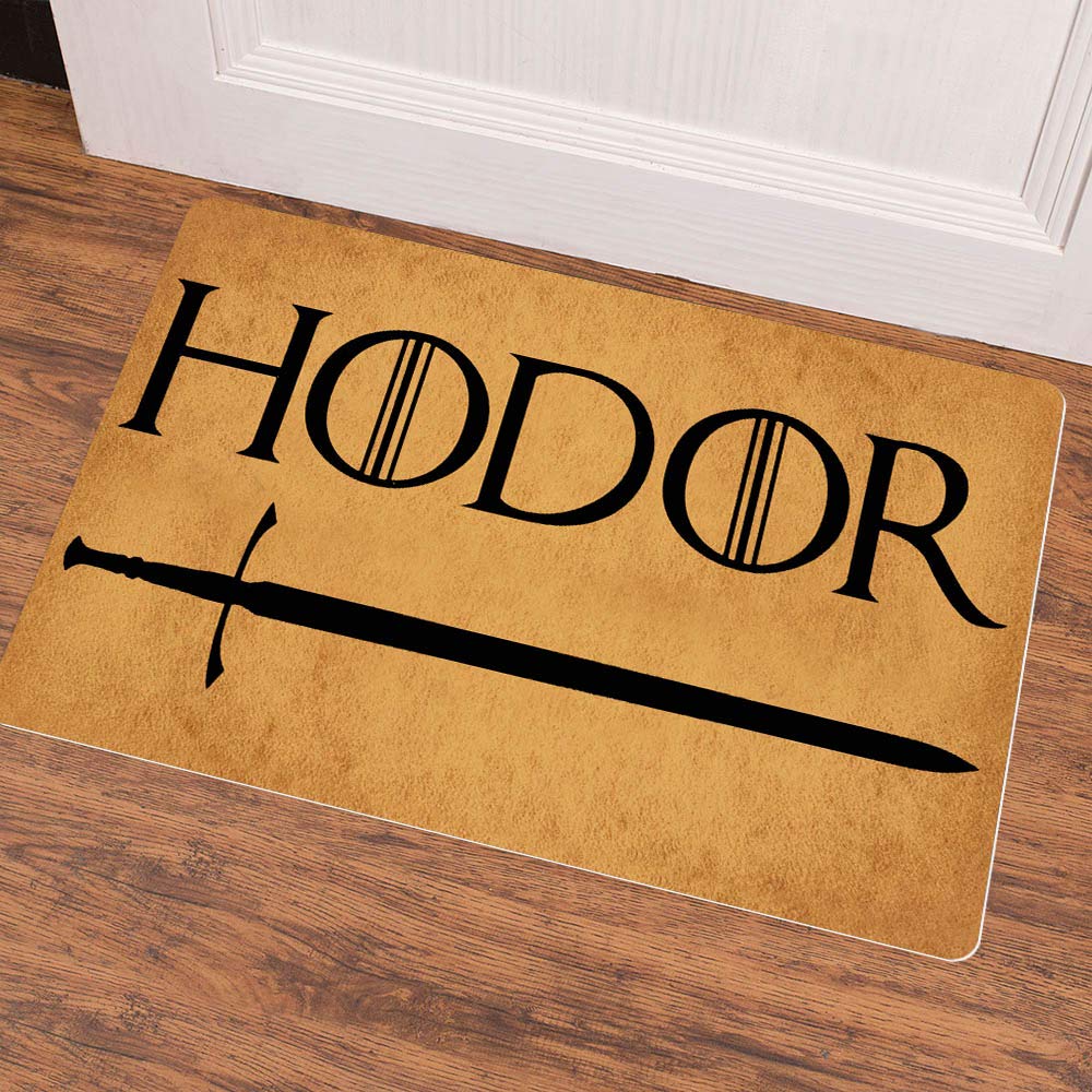 MoonWorks Fußmatte Mit Hodor-Spruch – 60x40 Cm, Rutschfest & Waschbar, Für Drinnen & Draußen