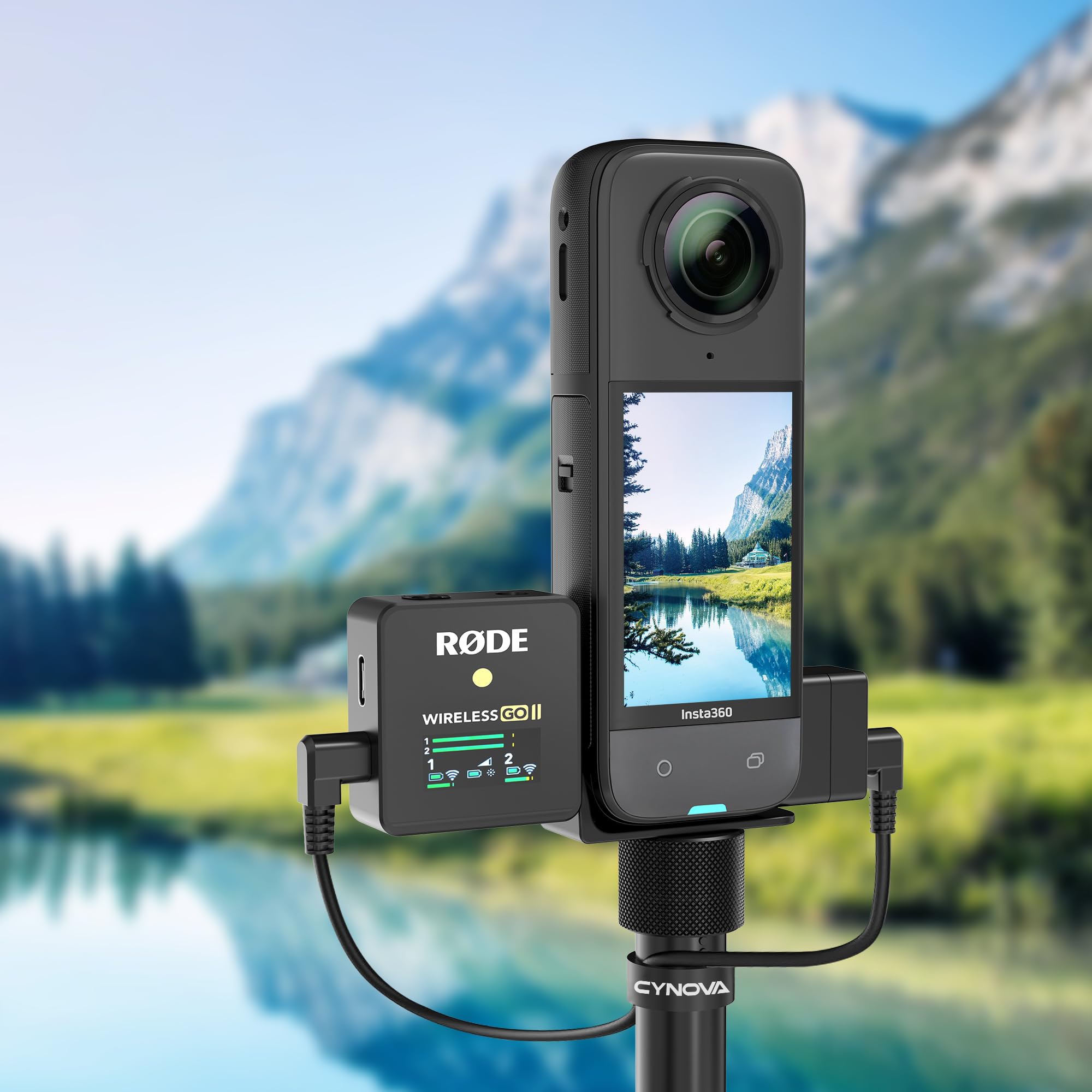 CYNOVA Cold Shoe for Insta360 X5, RODE Wireless GO Microphone