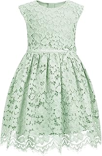 ALLOVIN Girls & Toddlers Easter Sleeveless A-Line Lace Party Dress Birthday Flower Girl Dress