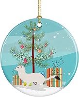 Vista 64 de Caroline's Treasures Bactrian Camel Adorno de cerámica de Navidad, decoración colgante de árbol de Navidad verde azulado para el hogar, vacaciones