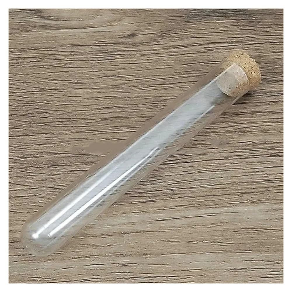 Cristalería de Laboratorio Tubos de ensayo de plástico transparente de fondo redondo con vial de corcho (50 o 100 unidades)(18x180mm 50pcs)