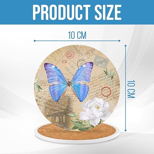 Miniatura 2 de Paquete de 6 posavasos personalizados con diseño de mariposa, regalos de inauguración de la casa para el nuevo hogar, para mujeres y adultos, base